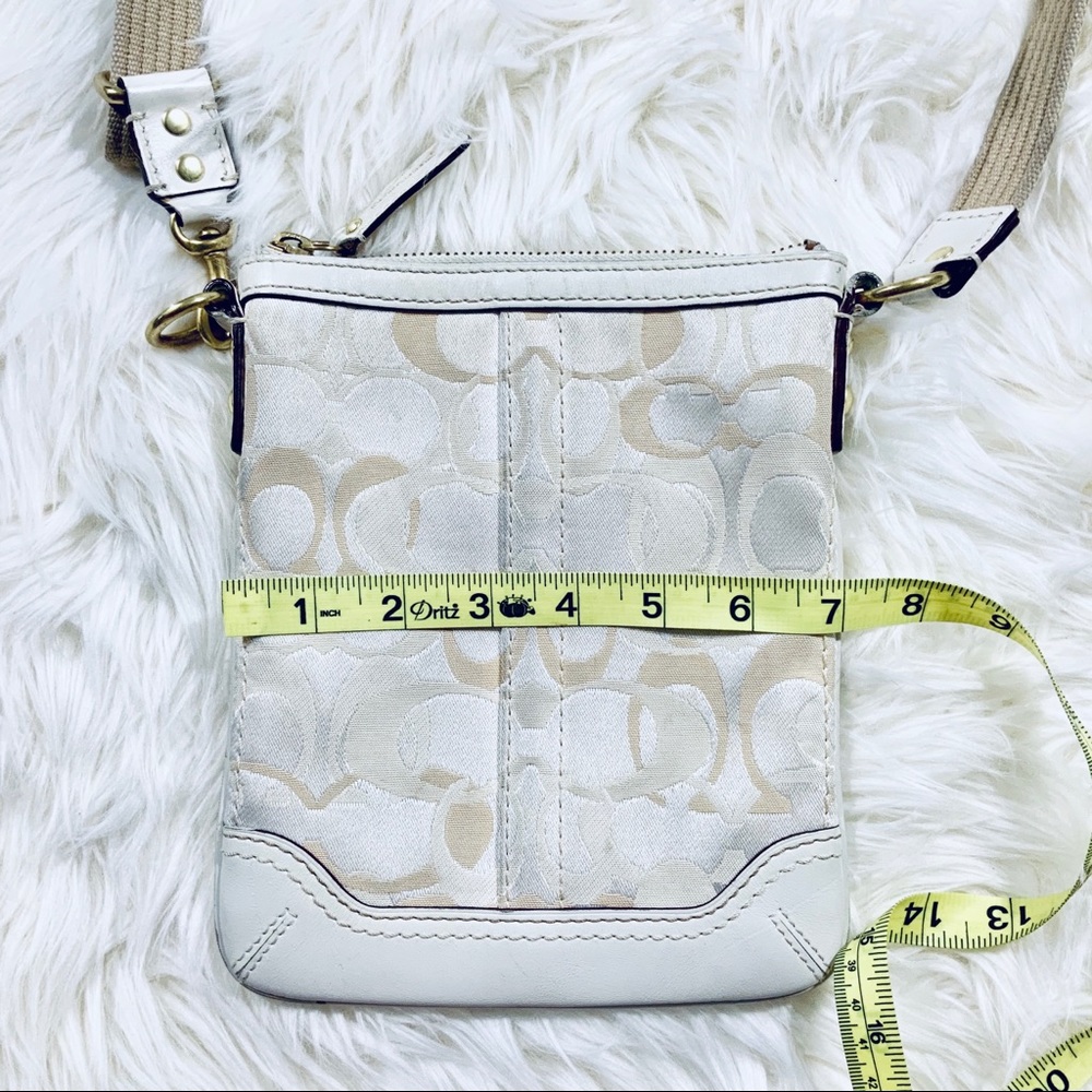 💝 White COACH Monogram Mini Messenger 💝 - Picture 7 of 8